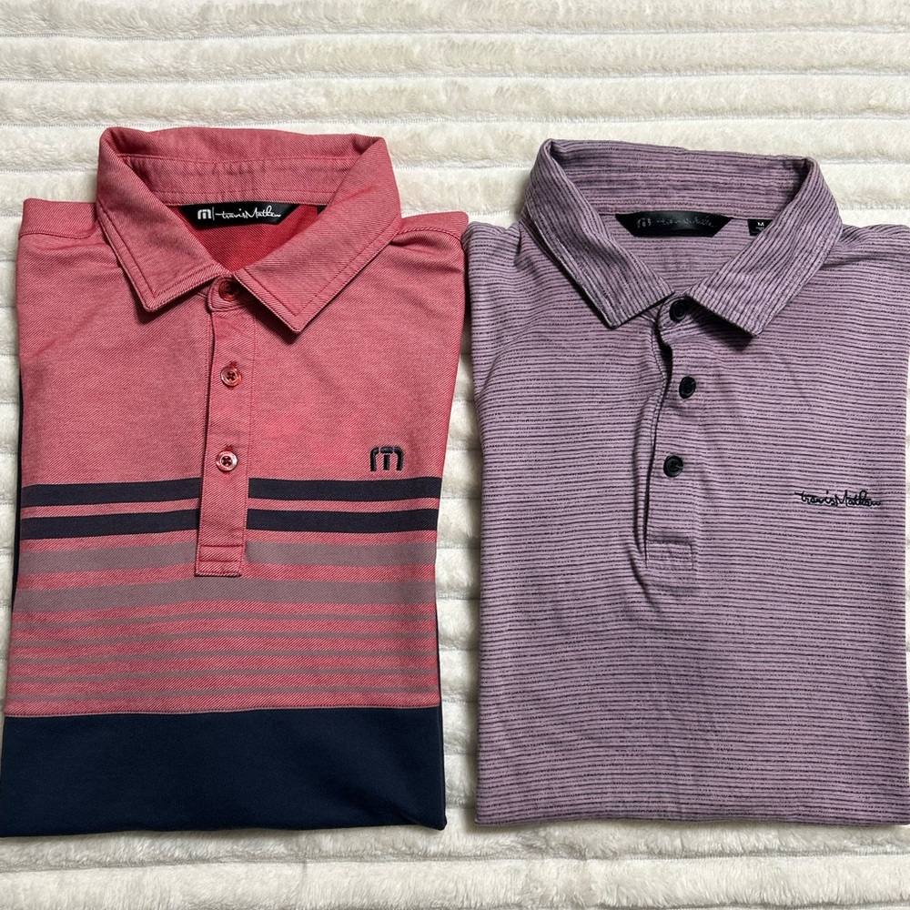 Travis Mathew Short Sleeve Polos Size Medium Bundle of 2